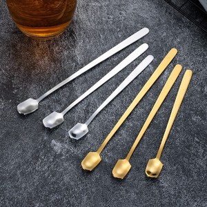 Stainless Steel Long Handle Coffee <b>Spoon</b> Square Head Dessert Stirring <b>Spoon</b> Minimalist Design For Mug Gift Use - Product Image 1