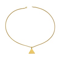Pendentif en acier inoxydable plaqué or 18 carats inspiré de l'inscription arabe islamique triangulaire, collier de bijoux de mode, Coran en gros