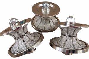 Brazed Kim Cương Đá Cẩm Thạch Cạnh Tay Hồ Sơ Bánh Xe Mạ Điện Kim Cương Mài Bánh Xe Bò Mũi - Product Image 2