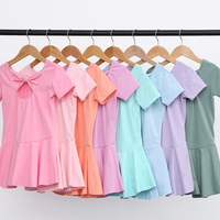 Tenue de danse pour enfants en pur coton, combinaison d'entraînement à bretelles, jupe une pièce, ensemble de danse de ballet