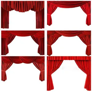 Custom ready made electric velvet fire retardant stage theater curtains