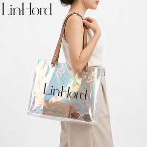 <span class=keywords><strong>Bolsa</strong></span> de Mano al por Mayor, Elegante, Holográfica, de PVC con Asas de Cuero PU, Logotipo Personalizado, Iridiscente, Transparente, para <span class=keywords><strong>la</strong></span> Playa o Compras, para Mujer - Product Image 3