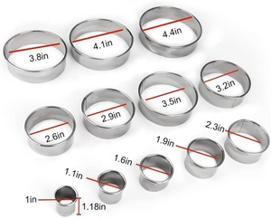 Kit de 12 pistolets ronds en acier inoxydable, pour pâtisserie, <span class=keywords><strong>donuts</strong></span>, biscuits, ensemble de moules à biscuits, avec anneaux - Product Image 6