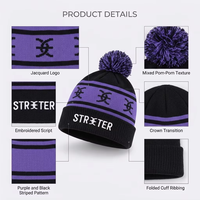 Bonnet de sport de football pour toutes les équipes, design de fabricant, avec pompon, logo brodé et étiquette tissée, style golf