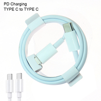Câble de charge rapide USB Type C vers Type C PD 20W 60W 100W pour iPhone et téléphone Android, 1m 1,5m 2m