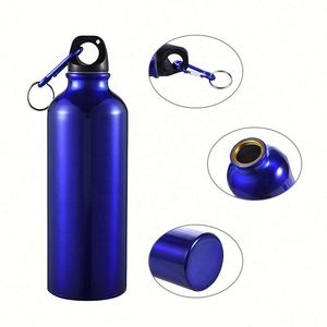 Botellas de Agua Deportivas de Aluminio Personalizables al por Mayor de 400ml/500ml/600ml/750ml de Pared Simple con Mosquetones y Tapas de Rosca Portátiles - Product Image 4