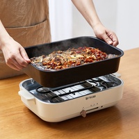 Ankale Design de mode, multicuiseur électrique de style coréen avec plaque de cuisson grill, cuisinière électrique, hotpot carré