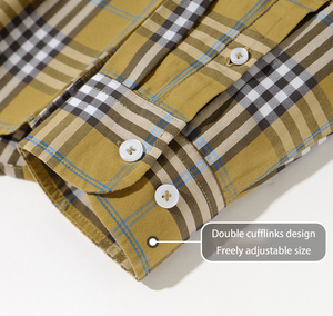 <span class=keywords><strong>Camisa</strong></span> a rayas a cuadros para hombre, ropa holgada informal <span class=keywords><strong>de</strong></span> negocios, <span class=keywords><strong>camisa</strong></span> <span class=keywords><strong>de</strong></span> <span class=keywords><strong>manga</strong></span> <span class=keywords><strong>larga</strong></span> cómoda <span class=keywords><strong>de</strong></span> tela <span class=keywords><strong>de</strong></span> algodón 100% para hombre - Product Image 5