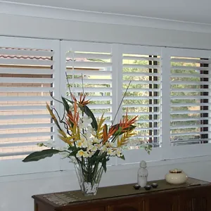 Interior Wood PVC Window Plantation Louver Shutter Jalousie