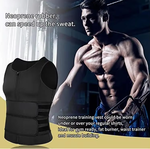Entrenador de cintura para <span class=keywords><strong>hombre</strong></span>, Chaleco de Sauna, corsé de Fitness, adelgazamiento del Abdomen, moldeador de cuerpo, reductor del vientre, fajas para quemar grasa, camisa, cinturón recortador - Product Image 5
