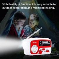 Radio de Emergencia AM/FM IPARTS EXPERT TP10310341475 con Manivela, Linterna, SOS, Energía Solar, Autoalimentada y Portátil