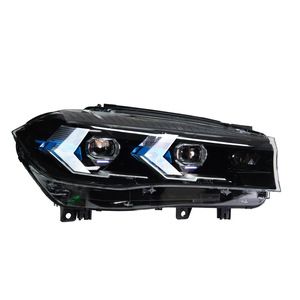Faro Delantero <span class=keywords><strong>para</strong></span> BMW X5 F15 2014-2018, Conjunto <span class=keywords><strong>de</strong></span> Faros LED, Actualización <span class=keywords><strong>con</strong></span> Lente LED, DRL, Señal <span class=keywords><strong>de</strong></span> Giro Secuencial - Product Image 2