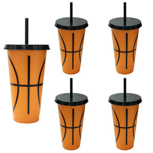 Vaso de Plástico Reutilizable con Tapa para Bebidas Frías, Regalo para Fanáticos del Baloncesto, Recuerdo de Fiesta Deportiva, Gran Capacidad - Product Image 6
