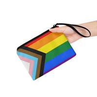 Dompet Koin Lipat Kustom Pola Pelangi Gay untuk Bertema Progress-Pride, Dompet Mini untuk Dibawa di Saku, Dompet Mini untuk Belanja