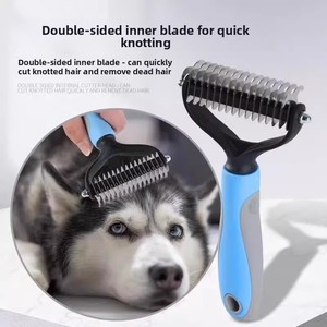Peine Multifuncional de Doble Cara para Mascotas, Cepillo de Masaje para Perros y Gatos, Fácil de Limpiar, Desenreda y Elimina el Pelo Suelto, Suministros para Mascotas - Product Image 2