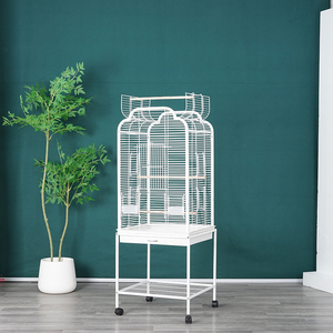 Okkpets Fabrikant Grote Papegaaienkooi Zwart Metaal Ijzerdraad 4 Wielen Vogelkooi Buiten Volière Broed Vogelkooien Te Koop - Product Image 2