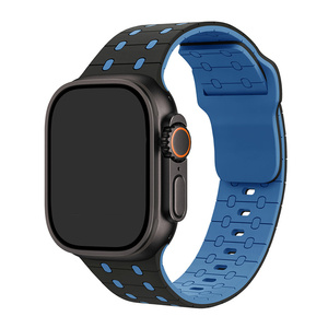 สายนาฬิกาซิลิโคนระบายอากาศได้ดี สายรัดข้อมือนุ่ม ปรับได้ สำหรับ Apple ultra 49 46 45 42 40 มม. ซีรีส์ Carved ใหม่ - Product Image 3