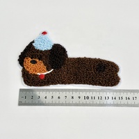 Patchs en tissu sergé brodés écologiques à motif chien, à coudre, de formes variées