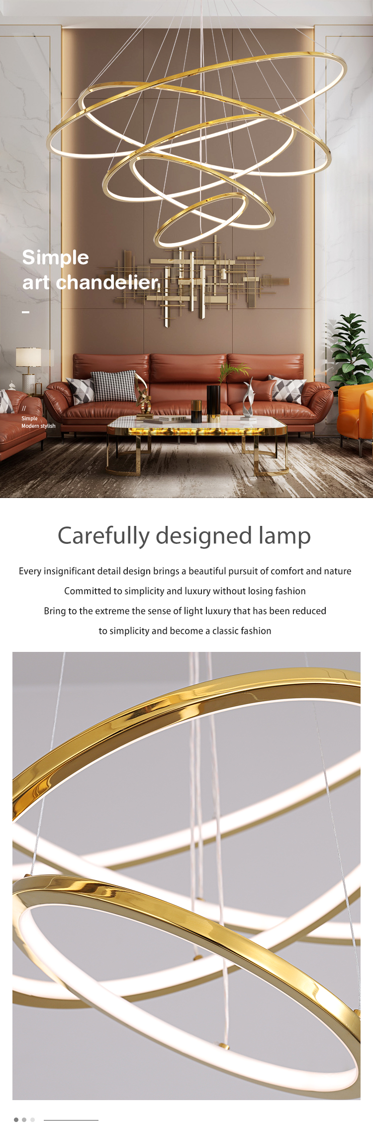 Modern Acrylic Led Circle Ring Ceiling Lamp Bedroom Surface Luxury Atmosphere Mounted drop round gold Ceiling Lights