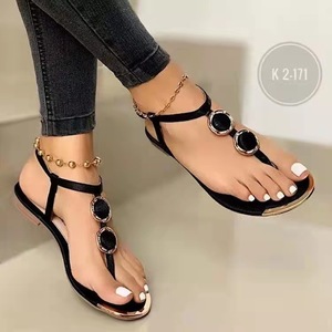 Sommer Outdoor <span class=keywords><strong>Wear</strong></span> Damen Flache Sandale Mode Frauen Freizeit schuhe Strand Prise Toe Low Heel Plus Size Damen Sandalen - Product Image 3