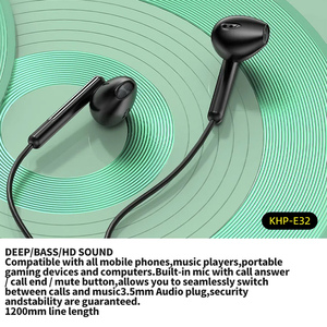 KHP-E32 3.5Mm Âm Thanh Cắm Âm Nhạc Stereo Tai Nghe Loại C Siêu Nhẹ Tai Nghe Phổ Điện Thoại Di Động Có Dây Earbuds - Product Image 3