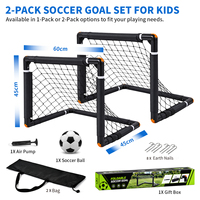 Lot de 2 buts de football portables pliables pour jeunes et adultes, jeux en plein air, équipement d'entraînement de football, pour les 3-16 ans, cadeau