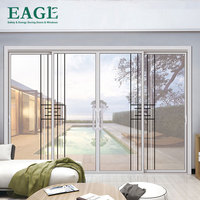 Portes coulissantes empilables en aluminium imperméables, double vitrage, verre trempé, garantie 5 ans, couleur personnalisée, revêtement en poudre