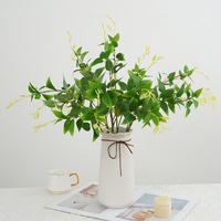 Daun Clematis Buatan, Tanaman Hias Dekorasi Lanskap, Kain Sutra Besi, Tanaman Artifisial Indoor/Outdoor, Daun Honeysuckle