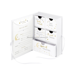 Produttore di carta personalizzata per neonati con confezione regalo in pelle fatta a mano scatola ricordo per bambini - Product Image 4