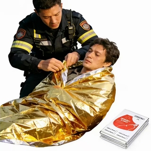 Coperta Termica Portatile 130x210cm Antivento Impermeabile in Alluminio per Primo Soccorso e Sopravvivenza All'aperto in Tutte le Stagioni - Product Image 3