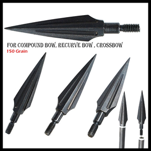 HOOYI 125 Grain Durable Anode Treated Carbon Steel Sharp Traditional Broadhead Arrowhead Plastic Components Hunting Recurve <strong>Bow</strong> - Product Image 3