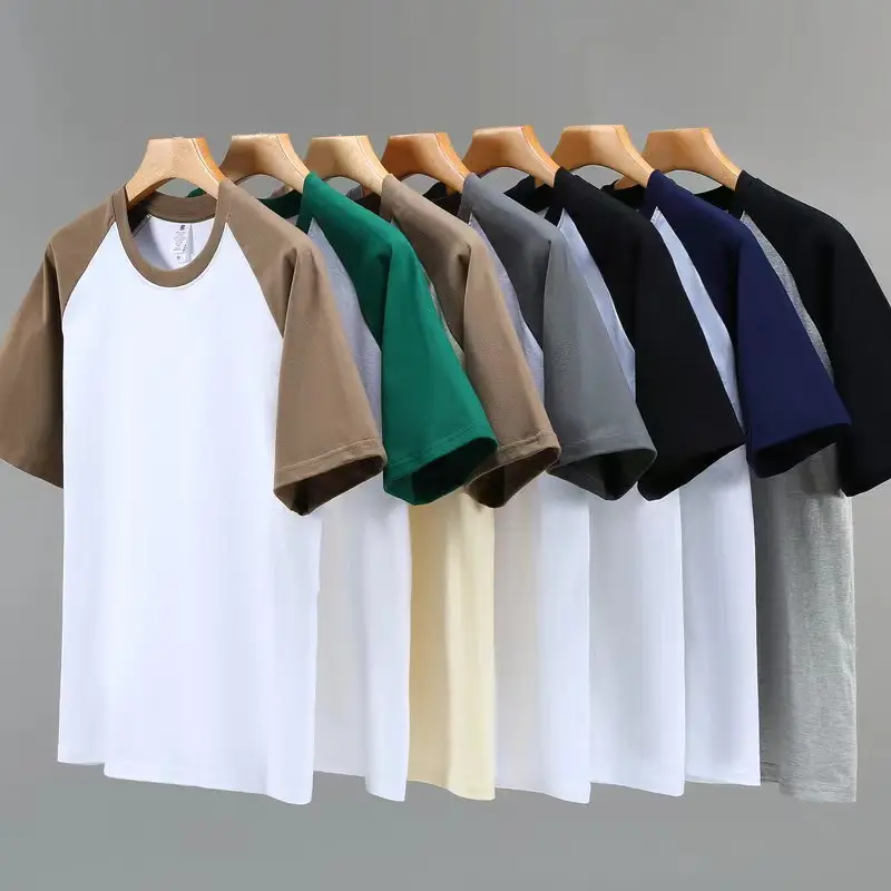 Kaus polos setelan warna polos Oversize desain Transfer panas kelas berat kustom untuk pria