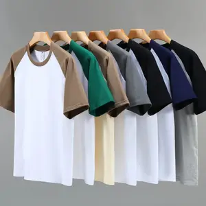 맞춤형 헤비급 열전달 디자인 남성용 대형 무지 컬러 매칭 티셔츠