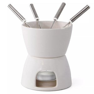Ensemble de bols à <span class=keywords><strong>fondue</strong></span> en céramique en forme de cœur pour Noël, écologiques, compatibles lave-vaisselle, élégants, pour chocolat/<span class=keywords><strong>fromage</strong></span>, avec fourchettes à tremper en grès - Product Image 5