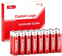 Baterai Alkaline Premium Grade AA Ultra Tahan Lama Anti Bocor 1.5v dengan Umur Simpan 10 Tahun untuk Peralatan Rumah Tangga