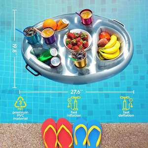 Bandeja Flotante Inflable Portátil de PVC para Bebidas y Aperitivos, para Fiestas en Casa, Marca MAKE WAVES, Capacidad de 100-500 kg - Product Image 4