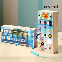 Jouet éducatif en bois avec interrupteur LED, volant de simulation, circuit marin et circuit imprimé pour la maternelle - Vente flash
