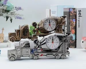 high grade truck shaped antique table clock with pen box