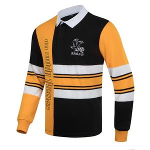 <span class=keywords><strong>Maillot</strong></span> de <span class=keywords><strong>rugby</strong></span> tricoté sans couture en polyester recyclé et coton, <span class=keywords><strong>personnalisable</strong></span>, teint en fil, pour les diplômés de l'école, fabriqué par SMU - Product Image 4