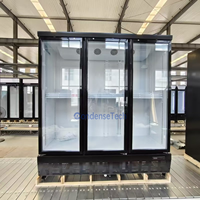 Congélateur vertical à trois portes vitrées, refroidissement par air, congélation rapide, 1500L, pour glacier