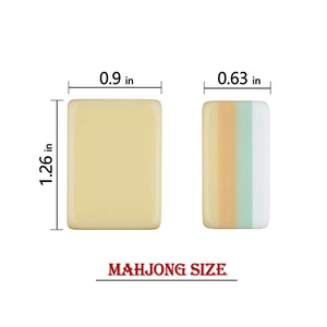 Tuiles de Mahjong Américaines de Luxe à 4 Couches Jaune Clair avec Motifs Végétaux Uniques Dessinés à la Main pour les Soirées de Jeux en Famille - Product Image 2