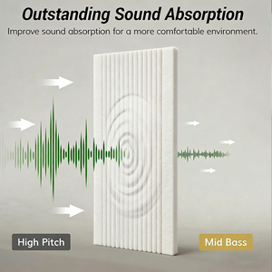 Panneau acoustique mural en feutre auto-adhésif QIANQIAO à effet 3D, design à rayures en grille, pour salle de musique, studio et fond de scène de théâtre - Product Image 3