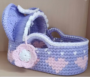 Étoile Poly couleur bricolage tissé à la main berceau nouveau-né sommeil sain universel crochet berceau <span class=keywords><strong>panier</strong></span> de <span class=keywords><strong>rangement</strong></span> <span class=keywords><strong>panier</strong></span> - Product Image 2