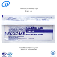Pochette d'emballage extérieure pour sac de drainage, imprimée sur mesure, à usage unique, en papier pour dialyse, scellée au dos, en matériau composite transparent PET/PE(CPP), ISO