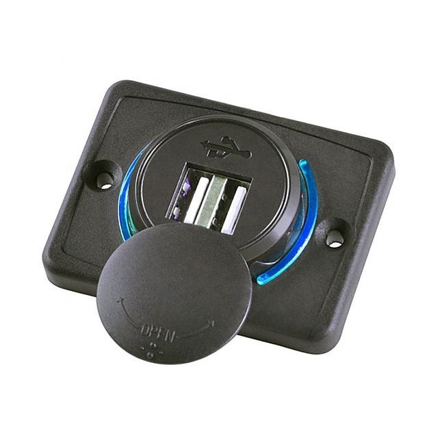 Dual Charging Port Bus USB Charger 12V-24V Panel Mount 3.1A Massage Chair for Marine Boat Car Bus Seat for Vehicles & Boats