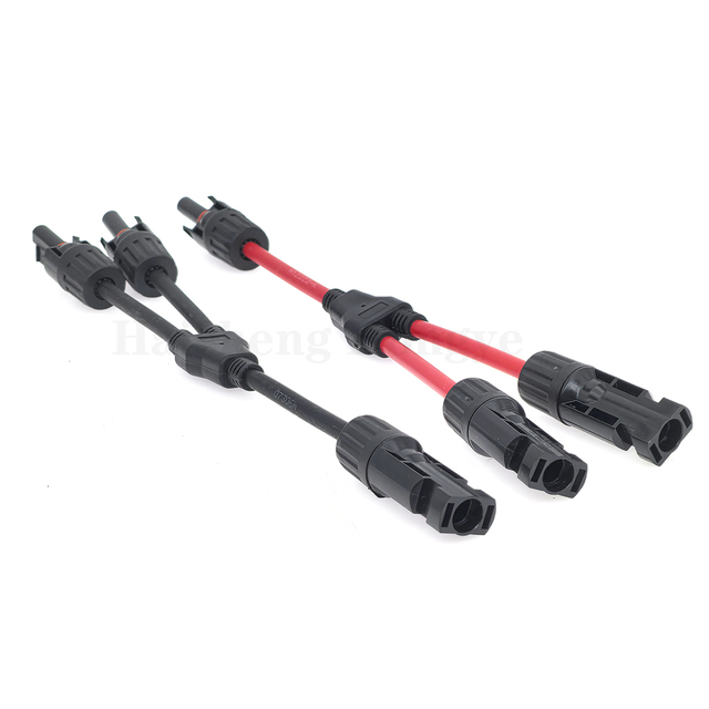 Y/T Branch Type Solar Divider Plug Cords Set 1000V/1500V Male Female PV Splitter Injection Connector for Photovoltaic System