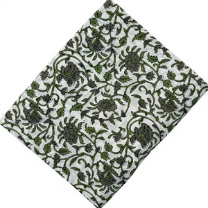 Tissu en coton imprimé floral léger et respirant de qualité supérieure pour robe verte pour femmes - Product Image 4