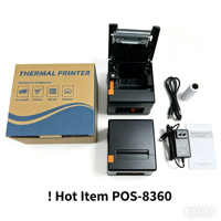 Imprimante thermique de reçus ZJprinter POS-8360 80 mm, fabricant direct, imprimante thermique POS, Imprimante thermique Remiander, alarme sonore et lumineuse