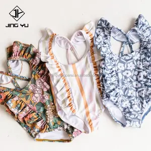 Wholesale Baby High Quality Bathing Suits One-Piece Swimwear For Girls Print Bubble Sleeves Custom Swimwear Kids Baby Swimwear