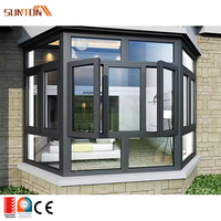 Conception de fenêtres en aluminium extérieures personnalisées, cadre en aluminium moderne de grande taille, fenêtres fixes en verre, baies et fenêtres en arc